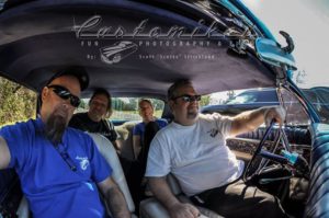 John, Scotto, Mike and Edie sporting Customikes Tees in a rad chopped 1962 Thunderbird