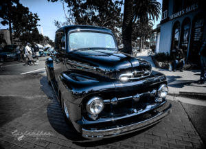 Ford, f-1, f-100, truck, black paint, show, main street Seal Beach,