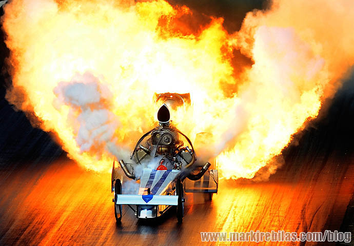 Nostalgia, top fuel, dragster, driver, Mike McLennan, explodes, engine, Mark J. Rebilas, US PREWIRE, Drag Racing, March Meet, Qualifying,