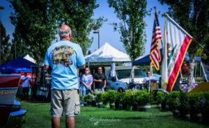 Fountain Valley Classic Car & Truck Show, Pete Haak, attendees, honoring, flag,, guard, anthem