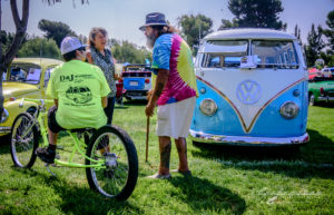 Fountain Valley Classic Car & Truck Show, Pete Haak, vw, bus, tie dye, cruiser bike, car show, dudes, surf style, fun,