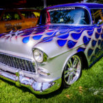 Fountain Valley Classic Car & Truck Show, Pete Haak, Long roof,station wagon,db classics, Wildly flamed, 1955, Nomad