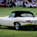Convertible, UK, spoke wheels lawn, Jaguar, E-Type, classic, SMMC, Lacy Park, San Marino Motor Classic