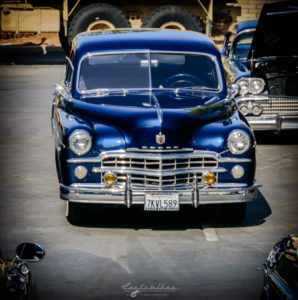 1950 plymouth, mopar, front view , vivid, blue, chrome, grille, shiny,