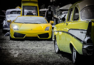 Lamborghini, Gallardo, 57, chevy, 1957, bel air, yellow, bold