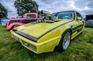 1980's, Matra Simca Bagheera, pro street, dragster, blown, scooped, billet wheels, slicks, chute,left 3/4 front view