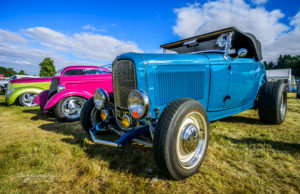 32, ford, roadster,grass, blue sky, customikes, K. Mikael Wallin, hot rods, clouds, NSRA UK